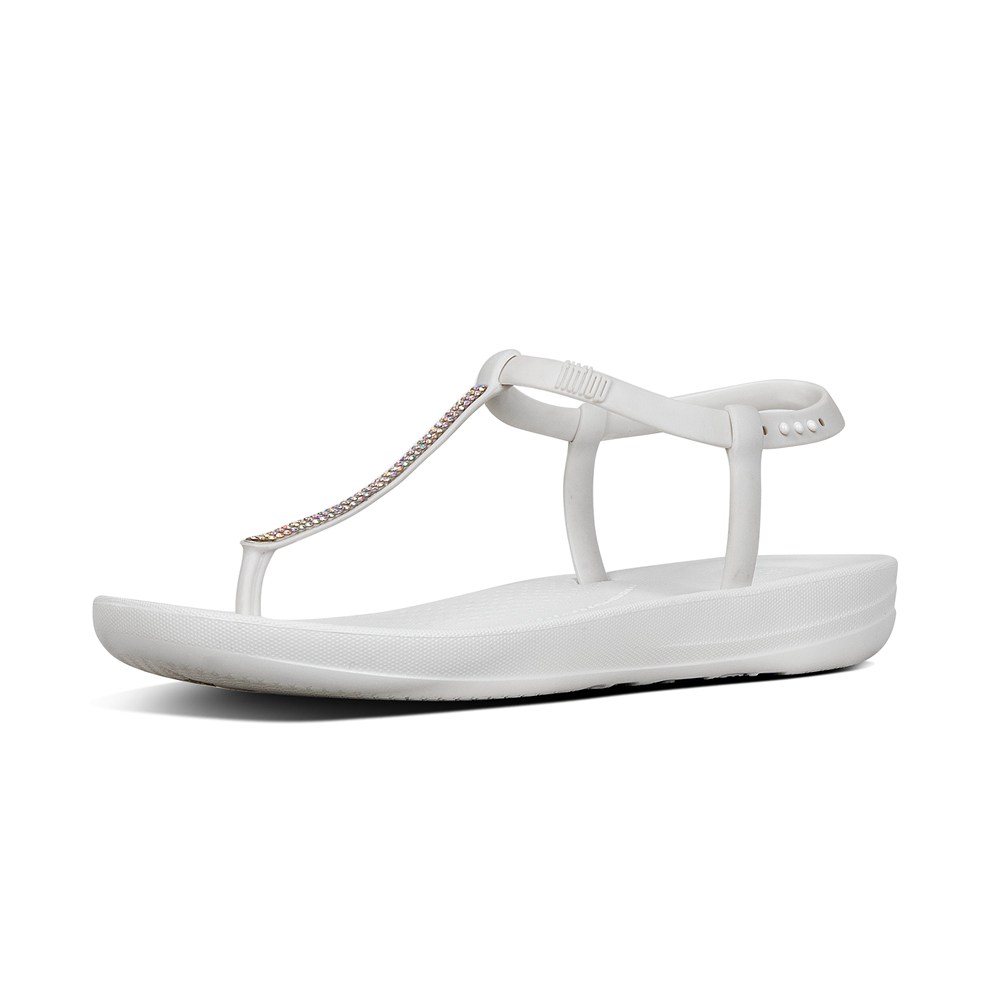 Fitflop Womens Sandals White - Iqushion Splash Sparkle Back-strap - SC3481056